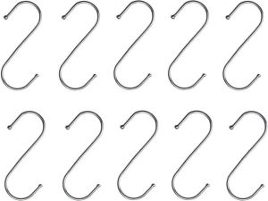 QUVIO Ophanghaken RVS Zilver M 9 5 cm (h) 10 stuks