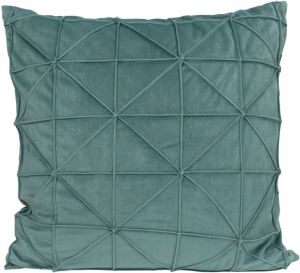 QUVIO Sierkussen gevuld met grafisch patroon 50 x 50 cm Fluweel Eucalyptus groen