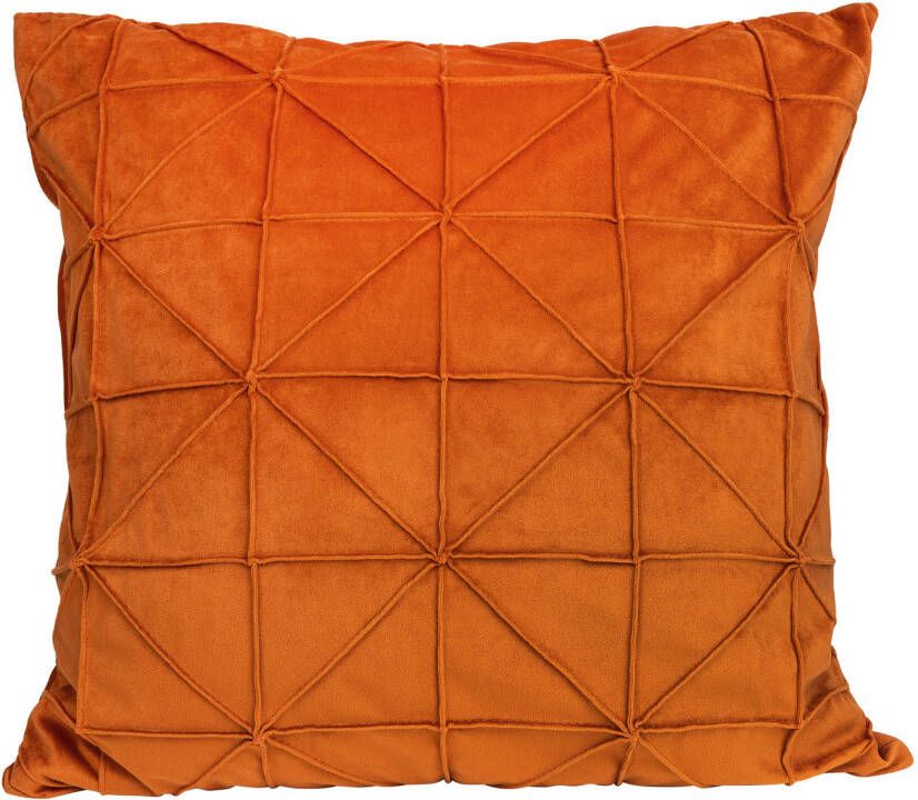 QUVIO Sierkussen gevuld met grafisch patroon 50 x 50 cm Fluweel Oranje