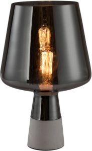 QUVIO Tafellamp retro Beton met glazen lampenkap Diameter 24 cm