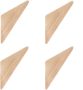 QUVIO Wandhaakje driehoek Hout Set van 4 - Thumbnail 1