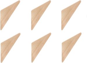QUVIO Wandhaakje driehoek Hout Set van 6