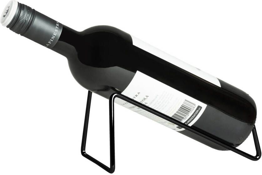 QUVIO Wijnfles houder metaal voor 1 fles Zwart