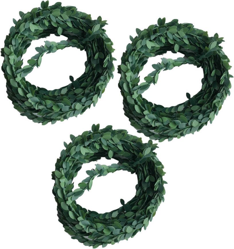 Rayher Hobby 3x Mini buxus guirlande slinger 500 x 1 cm kunststof Home Deco Hobby materiaal Kunstplanten
