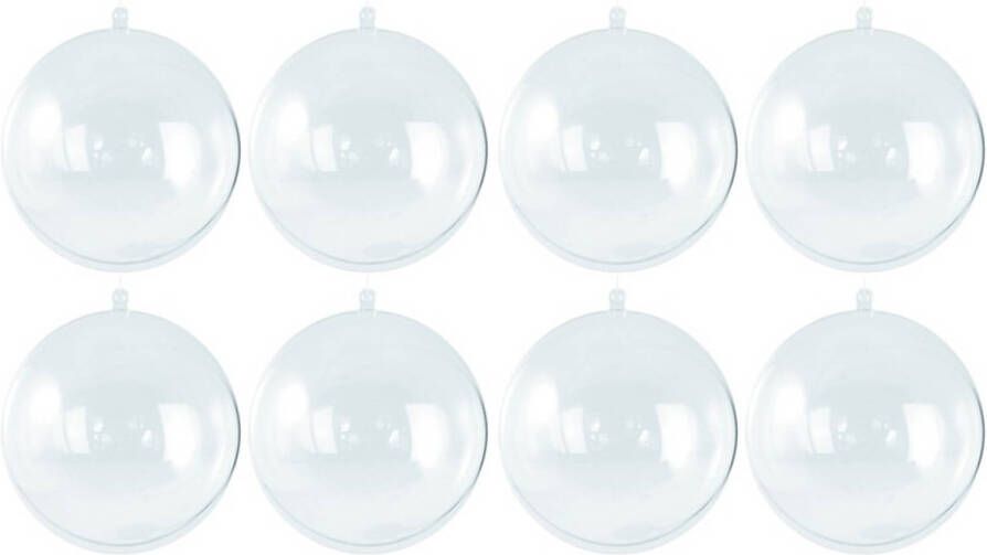 Merkloos 8x ransparante hobby DIY kerstballen 7 cm Knutselen Kerstballen maken hobby materiaal basis materialen