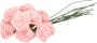 Rayher Hobby 12x stuks kleine roze roosjes van satijn 12 cm Hobby deco knutselen artikelen Kunstbloemen - Thumbnail 2