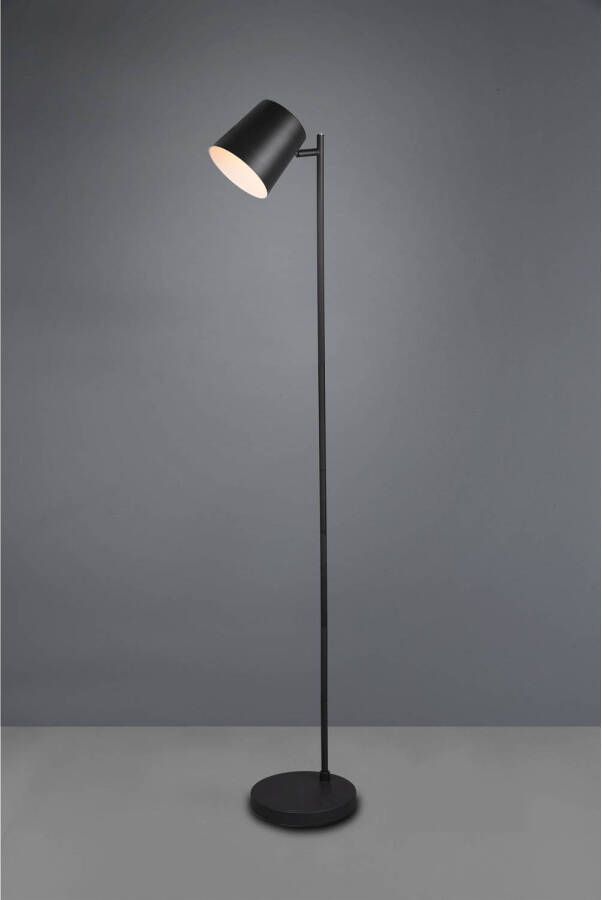 LichtXpert Trio Leuchten Blake vloerlamp zwart 125 cm hoog LED incl. dimmer