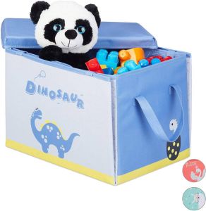 Relaxdays Opbergdoos speelkleed Dino 41 Cm Polyester Blauw