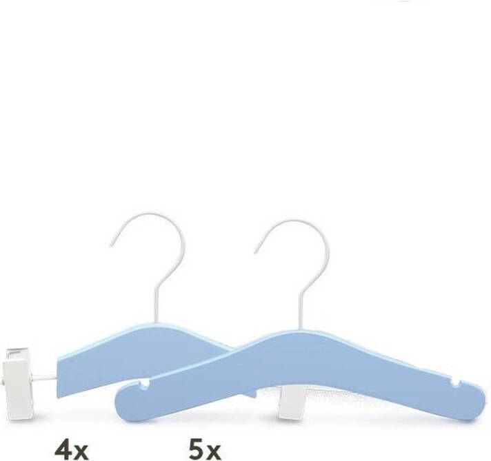 Relaxwonen Baby kledinghangers Set van 9 Licht blauw Broek en kledinghangers extra stevig