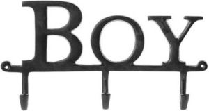 Riverdale Kapstok met 3 kapstokhaken Boy 40 x 28 cm zwart Wandkapstokken voor Kapstokhaken