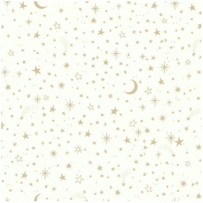 RoomMates zelfklevend behang Twinkle stars 52 x 500 cm wit goud