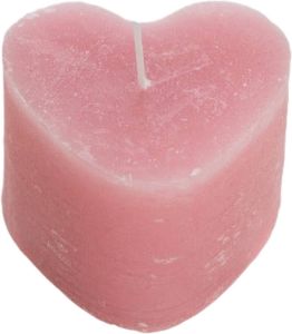 Rustik Lys figuurkaars in hartvorm hart 8 x 5.5 cm pink
