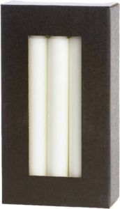 Rustik Lys stearine dinerkaarsen classic white set van 10 ø 2.2 x 19cm