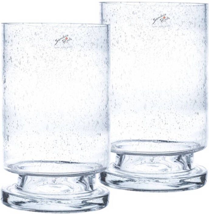 Sandra Rich 2x stuks glazen vazen conisch transparant 15 x 25 cm Vazen