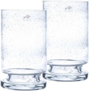Sandra Rich 2x stuks glazen vazen conisch transparant 15 x 25 cm Transparante vazen van glas Vazen