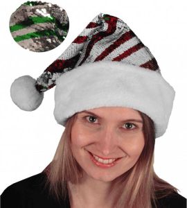 Sandy Kerstmuts met omkeerbare pailletten voor volwassenen Kerstmutsen