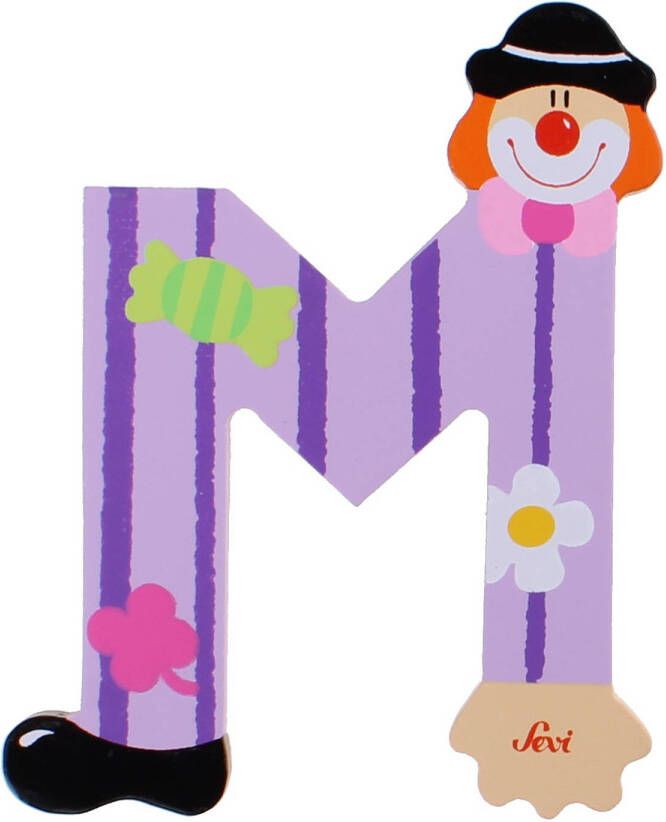 Sevi letter M clown 10 cm paars