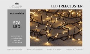 Anna's Collection 1x Kerstverlichting clusterverlichting met timer en dimmer 576 lampjes warm wit 7 5 mtr Voor binnen en buiten gebruik Kerstverlichting kerstboom