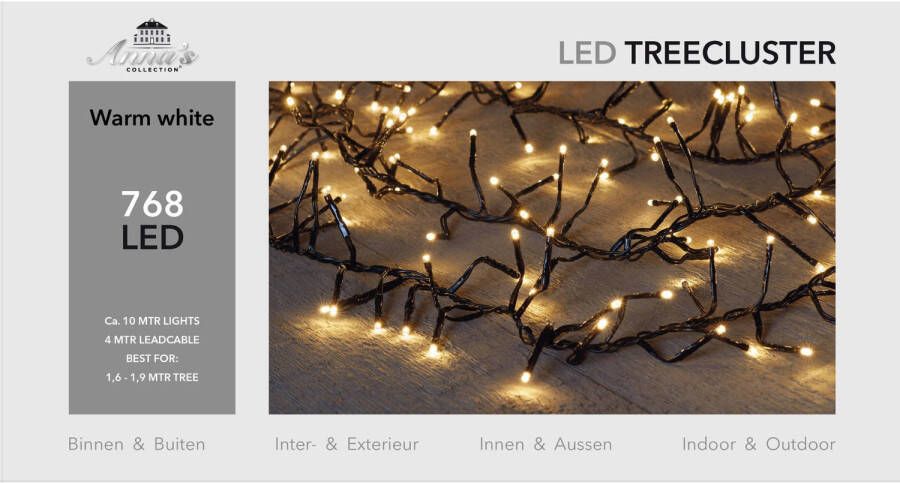 Shoppartners 1 6-1 9m treecluster 10m 768led warm wit Anna&apos;s collection