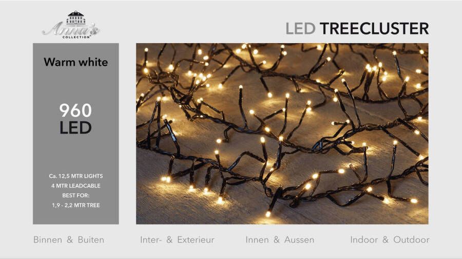 Shoppartners 1 9-2 2m treecluster 12 5m 960led warm wit Anna&apos;s collection