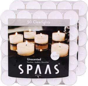 Candles by Spaas 100x Clearlights theelichten wit 4 5 branduren in doos Waxinelichtjes