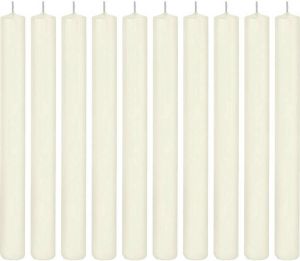 Trend Candles 10x Ivoorwitte dinerkaarsen 25 cm 14 branduren Geurloze kaarsen Rechte tafelkaarsen kandelaarkaarsen Dinerkaarsen