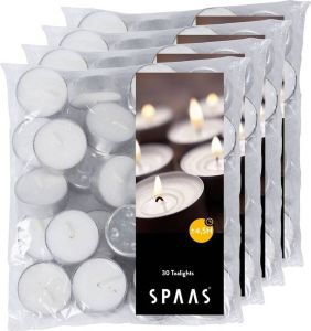 Candles by Spaas 120x Theelichten wit 4 5 branduren in zak geurkaarsen