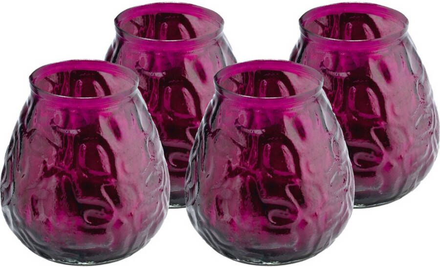 Trend Candles 12x Kaars in donkerroze glazen houder 48 branduren geurkaarsen