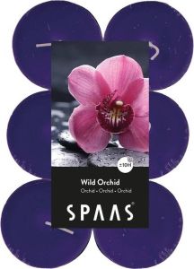 Candles by Spaas 12x Maxi geurtheelichtjes Orchid Blossom 10 branduren Geurkaarsen orchidee bloemen geur Grote waxinelichtjes geurkaarsen