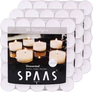 Candles by Spaas 150x Clearlights theelichten wit 4 5 branduren in doos geurkaarsen