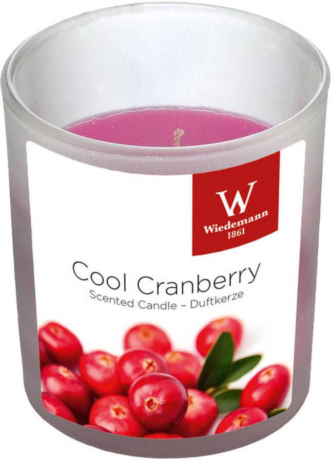 Trend Candles 1x Geurkaarsen cranberry in glazen houder 25 branduren Geurkaarsen cranberrygeur veenbessengeur Woondecoraties geurkaarsen