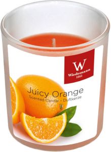 Trend Candles 1x Geurkaarsen sinaasappel in glazen houder 25 branduren Geurkaarsen sinaasappel geur Woondecoraties geurkaarsen