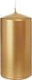 Trend Candles 1x Gouden cilinderkaars stompkaars 6 x 12 cm 40 branduren Geurloze goud-kleurige kaarsen Stompkaarsen - Thumbnail 1