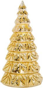 Cosy & Trendy 1x stuks led kaarsen kerstboom kaars goud D10 x H23 cm LED kaarsen
