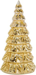 Cosy & Trendy 1x stuks led kaarsen kerstboom kaars goud D9 x H19 cm LED kaarsen