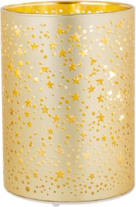 Cosy & Trendy 1x stuks led kaarsen sterren kaars goud D9 x H12 cm LED kaarsen