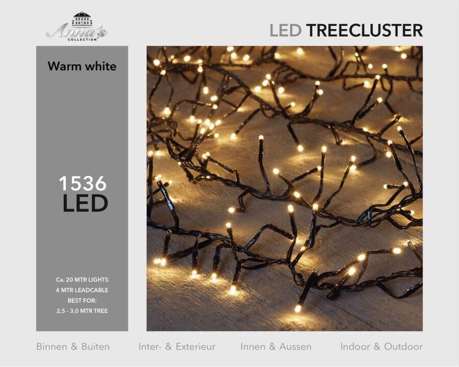 Shoppartners 2 5-3m treecluster 20m 1536led warm wit Anna&apos;s collection