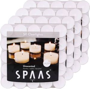 Candles by Spaas 200x Clearlights theelichten wit 4 5 branduren in doos geurkaarsen