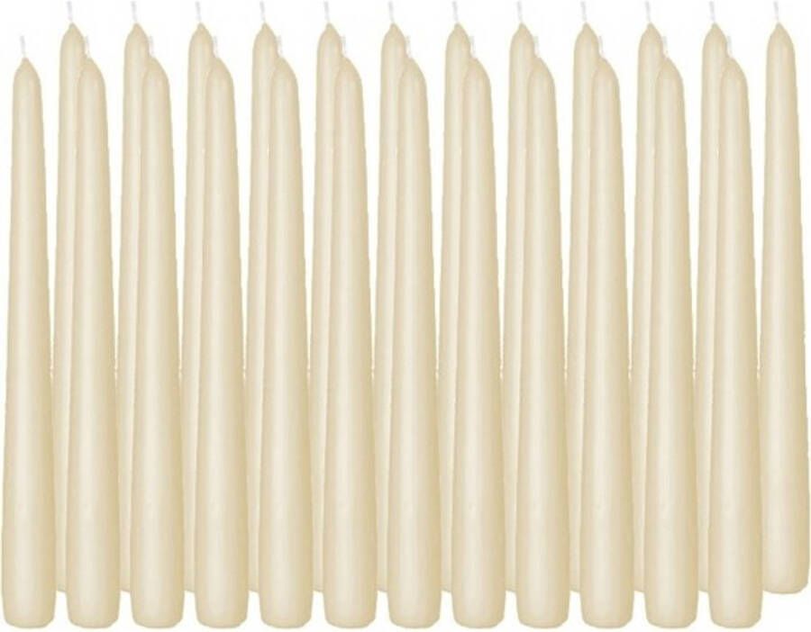 Trend Candles 24x Lange kaarsen cremewit 25 cm 8 branduren dinerkaarsen tafelkaarsen Dinerkaarsen