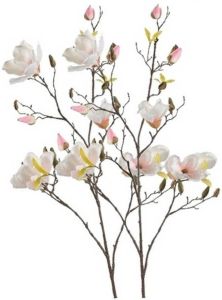 Shoppartners 2x Creme Magnolia kunstbloemen tak 105 cm Kunstbloemen
