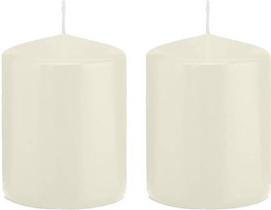 Trend Candles 2x Ivoorwitte cilinderkaars stompkaars 6 x 8 cm 29 branduren Geurloze kaarsen Woondecoraties Stompkaarsen