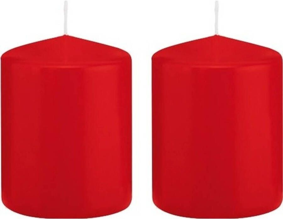 Trend Candles 2x Rode cilinderkaarsen stompkaarsen 6 x 8 cm 29 branduren Geurloze kaarsen Woondecoraties Stompkaarsen