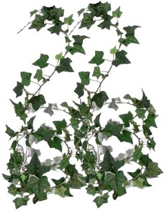 Merkloos 2x Groene slinger plant klimop Hedera Helix 180 cm Kunstplanten woondecoraties Kunstplanten