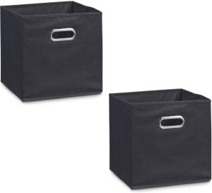 Zeller 2x Zwarte opbergmanden kastmanden 32 x 32 cm Woondecoratie accessoires Kinderkamer manden Speelgoed manden Decoratiemanden Opbergmanden opruimmanden Opbergers Opbergmanden