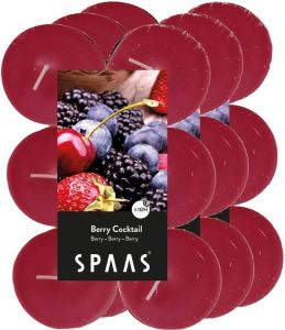Shoppartners 36x Maxi Theelichten Bosvruchten Geurkaarsen Berry Cocktail 10 Branduren Geurkaarsen