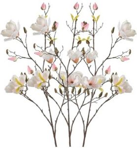 Shoppartners 3x Creme Magnolia Kunstbloemen Tak 105 Cm Kunstbloemen