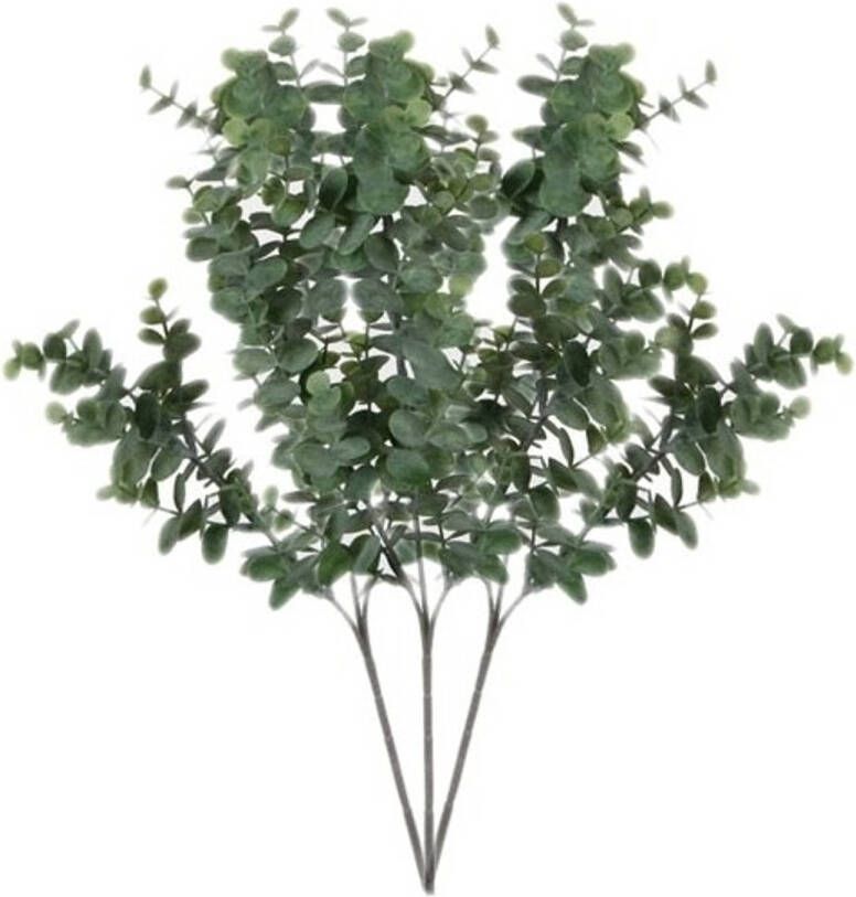 Shoppartners 3x Grijs groene Eucalyptus kunsttakken kunstplant 65 cm Kunstplanten