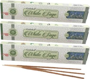 Goloko 3x pakjes wierook Witte Salie geur met 20 stokjes Huis reinigen en zuiveren van slechte energie Wierookstokjes