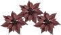 Cosy @ Home 3x stuks decoratie bloemen kerststerren donkerrood glitter op clip 18 cm Decoratiebloemen kerstboomversiering Kunstbloemen - Thumbnail 1