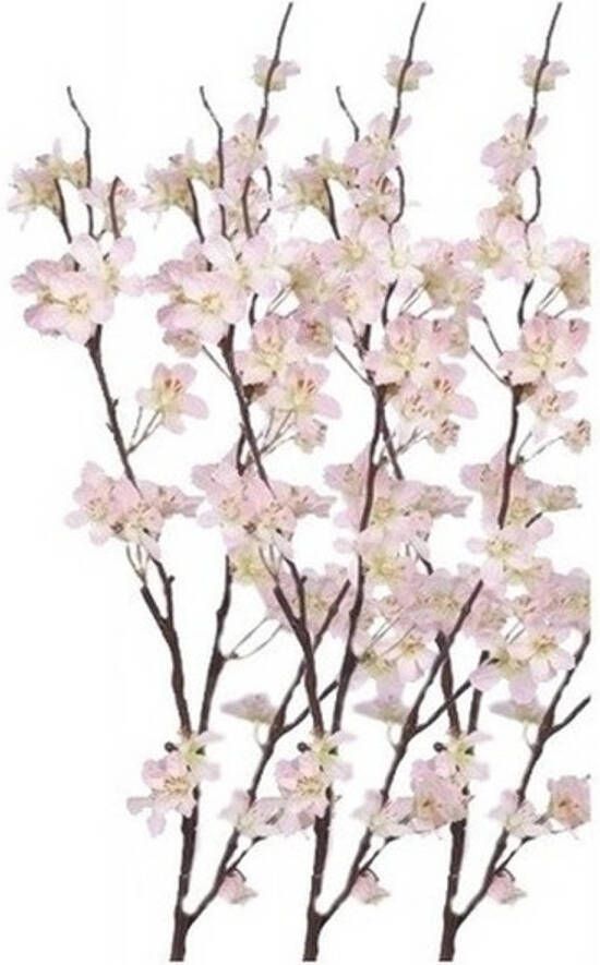 Merkloos 3x Stuks roze appelbloesem kunstbloem tak met 57 bloemetjes 84 cm Kunstbloemen